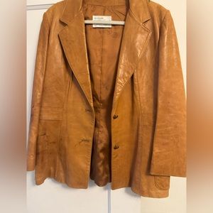 Vintage leather jacket (tan)